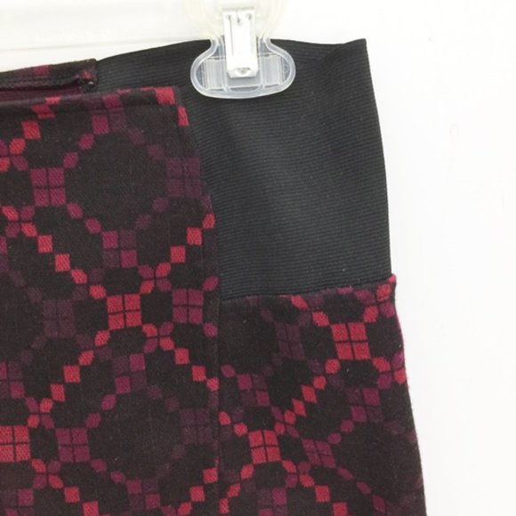Free People Womens Mini Skirt Red Black Stretch M - Picture 3 of 7